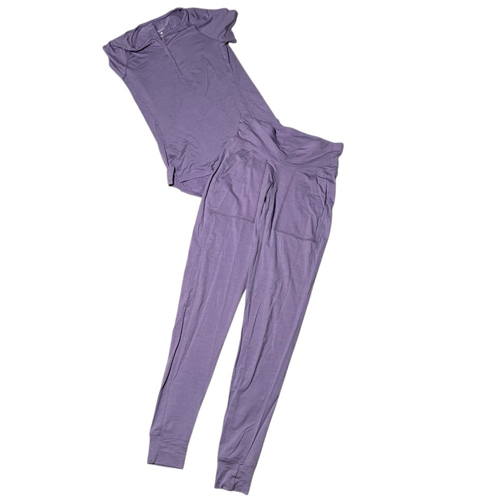 Dagsmejan Women's Size XS/S‎ Pajama Set Light Purple Nattwarm Merino Wool Sweden